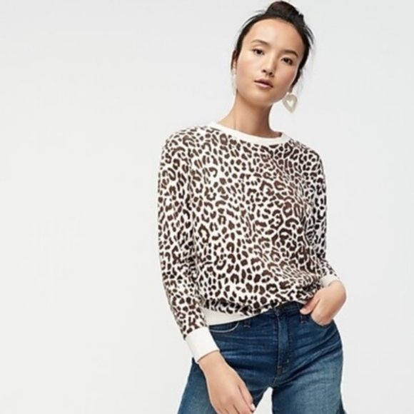 J CREW Leopard Print Sweatshirt - FREE with a purchase from my closet! - Picture 1 of 8
